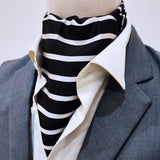 Black with White - Silk Men Ascot - Ascots | Monzoro Pakistan