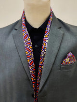 Colourful Abstract Art - Silk Men Scarf & Pocket Square Set - Combo Sets | Monzoro Pakistan