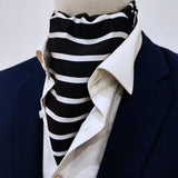 Black with White - Silk Men Ascot - Ascots | Monzoro Pakistan