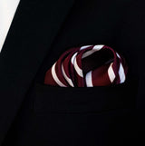 Creamy Rosewood Stripes - Silk Pocket Square - Pocket Squares | Monzoro Pakistan