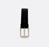 Classic Shiny Leather - Pin Buckle Slim Belt - Black - Belts | Monzoro Pakistan