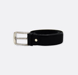 Classic Shiny Leather - Pin Buckle Slim Belt - Black - Belts | Monzoro Pakistan
