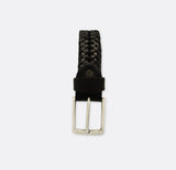 Braided Leather - Pin Buckle Belt - Black - Belts | Monzoro Pakistan