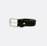 Braided Leather - Pin Buckle Belt - Black - Belts | Monzoro Pakistan