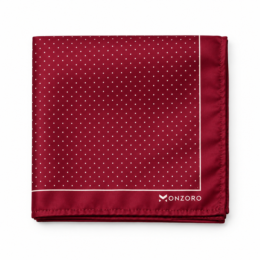 Burgundy Starlight Silk Pocket Square
