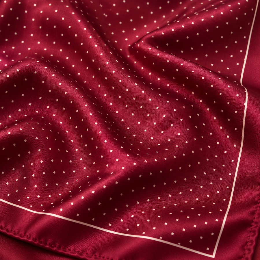 Burgundy Starlight Silk Pocket Square