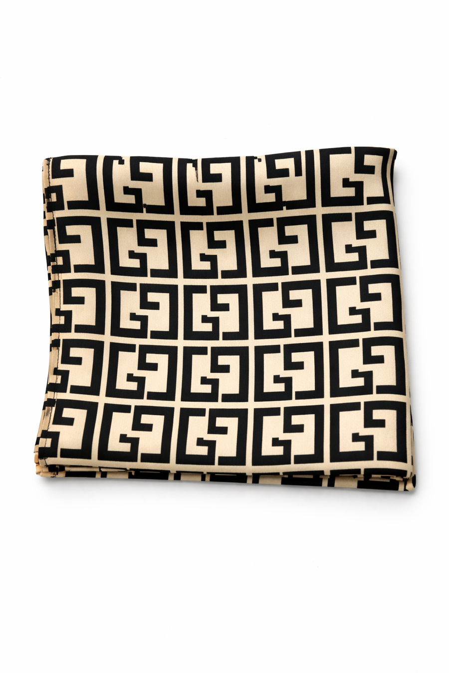 Monochrome Labyrinth Silk Pocket Square