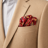Burgundy Butterfly Charms Silk Pocket Square