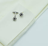 Footbball Game On - Silver & Black Cufflinks