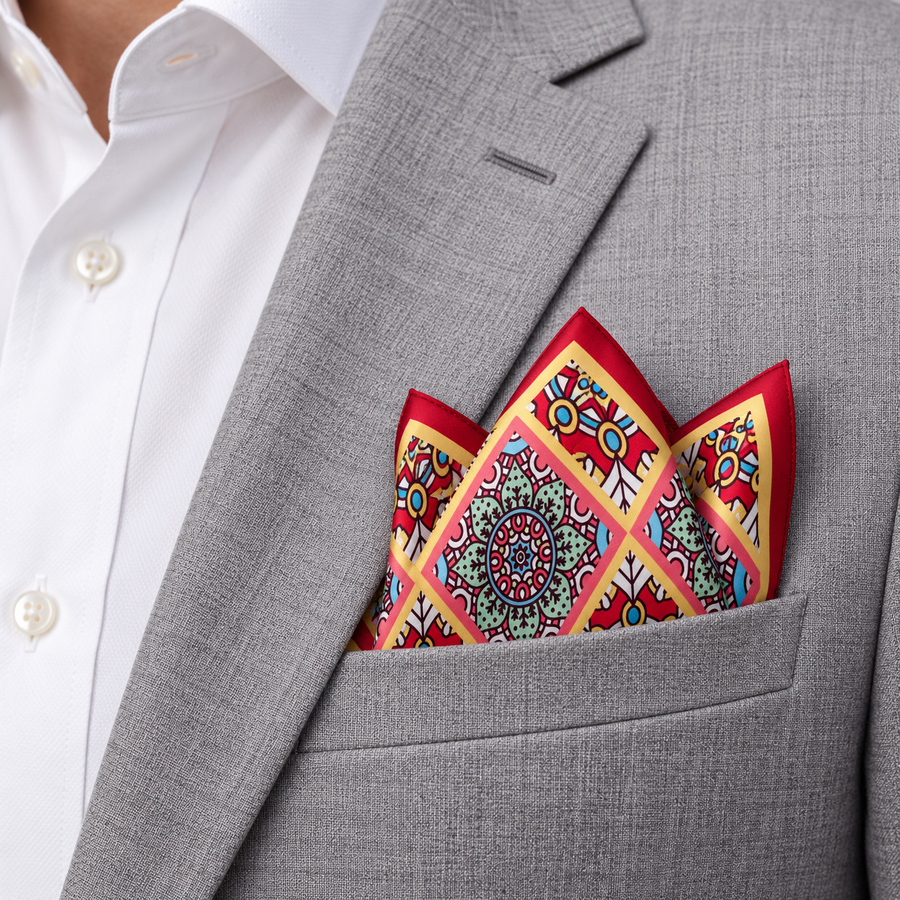 Marrakesh Mandala Silk Pocket Square