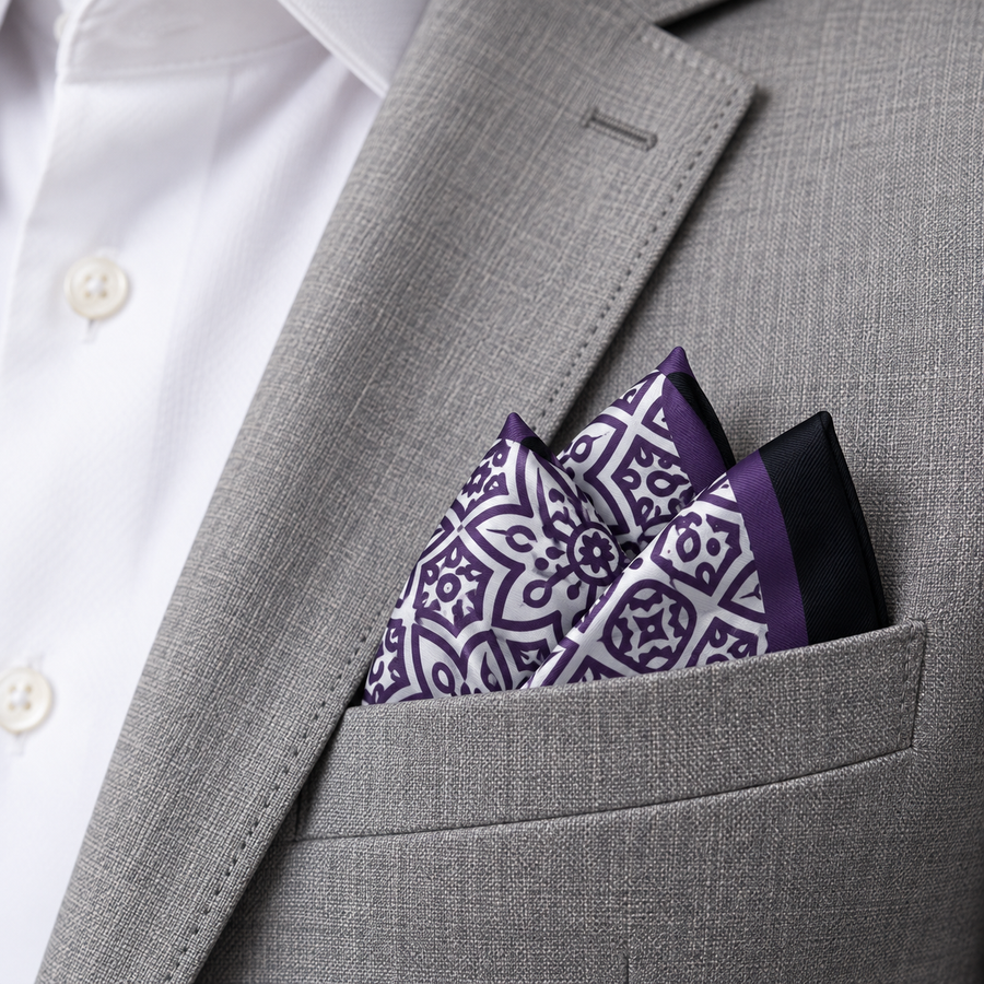Midnight Magenta Silk Pocket Square