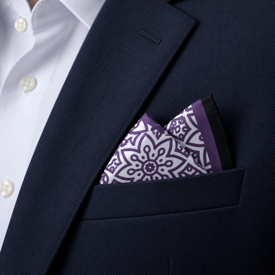 Midnight Magenta Silk Pocket Square