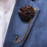 Chocolate Brown Mini Polka Drops Floral Lapel Pins - Lapel Pins | Monzoro Pakistan