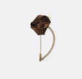 Chocolate Brown Mini Polka Drops Floral Lapel Pins - Lapel Pins | Monzoro Pakistan