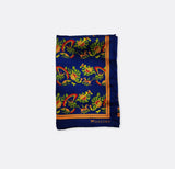 Navy Blue Paisley and Floral - Silk Pocket Square - Pocket Squares | Monzoro Pakistan