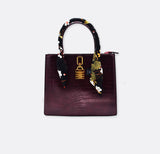 Black and gold daisy silk twilly Scarves