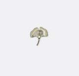 Ginkgo Flower Silver Lapel Pin