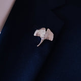 Ginkgo Flower Silver Lapel Pin