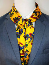 Mustard Paisley and Floral - Silk Men Scarves - Silk Scarves | Monzoro Pakistan