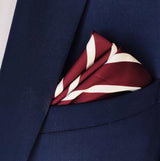 Creamy Rosewood Stripes - Silk Pocket Square - Pocket Squares | Monzoro Pakistan