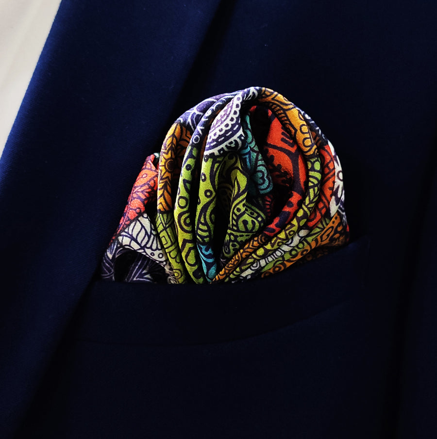 Abstract Matrix Silk Pocket Squares
