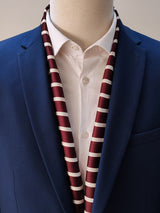 Creamy Rosewood Stripes - Silk Men Scarves - Silk Scarves | Monzoro Pakistan