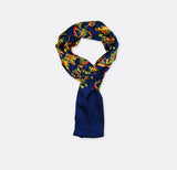 Navy Blue Paisley and Floral - Silk Men Scarves - Silk Scarves | Monzoro Pakistan