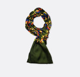 Olive Green Paisley and Floral - Silk Men Scarves - Silk Scarves | Monzoro Pakistan