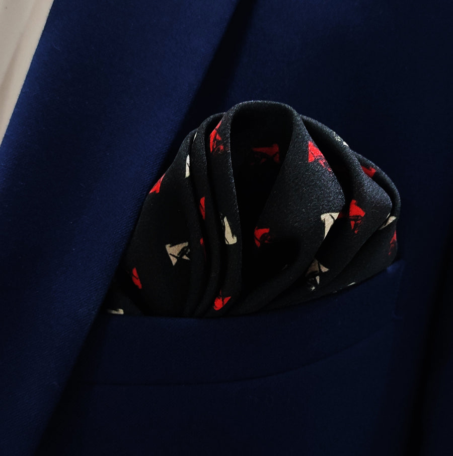 Abstract Horse Silk Pocket Squares