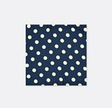 Navy Blue Polka Dots Medium - Silk Pocket Square