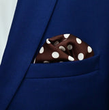 Coffee Base Polka Dots - Silk Pocket Square