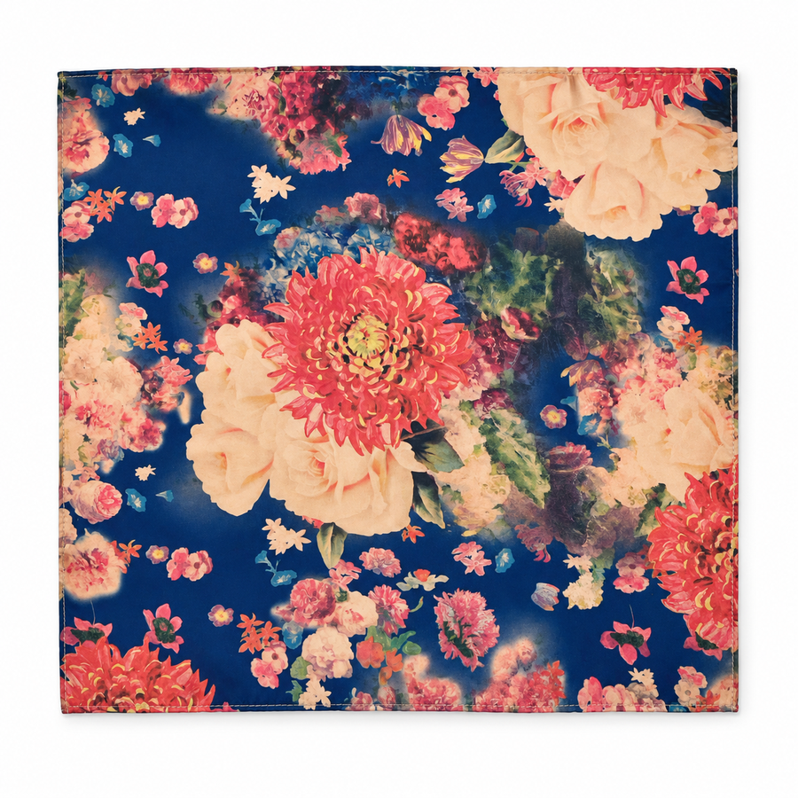 Sapphire Bouquet Silk Pocket Square