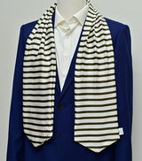 White & Green Stripes Silk Ascots