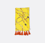 Chains and Straps (yellow) - Silk Scarves - Silk Scarves | Monzoro Pakistan