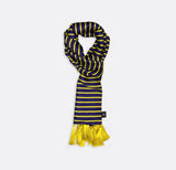 Blue and Gold Stripes - Silk Scarves - Silk Scarves | Monzoro Pakistan