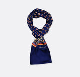 Navy Blue & Gold Reversible - Silk Men Scarves - Silk Scarves | Monzoro Pakistan