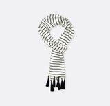 Sleek Black & White Stripes - Silk Men Scarves - Silk Scarves | Monzoro Pakistan