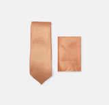 Peach Self Tie & Pocket Square Set - Combo Sets | Monzoro Pakistan