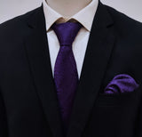 Paisley Purple Self Tie & Pocket Square Set - Combo Sets | Monzoro Pakistan