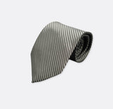 Metallic Grey Diagonal Striped Neck Ties - Neckties | Monzoro Pakistan