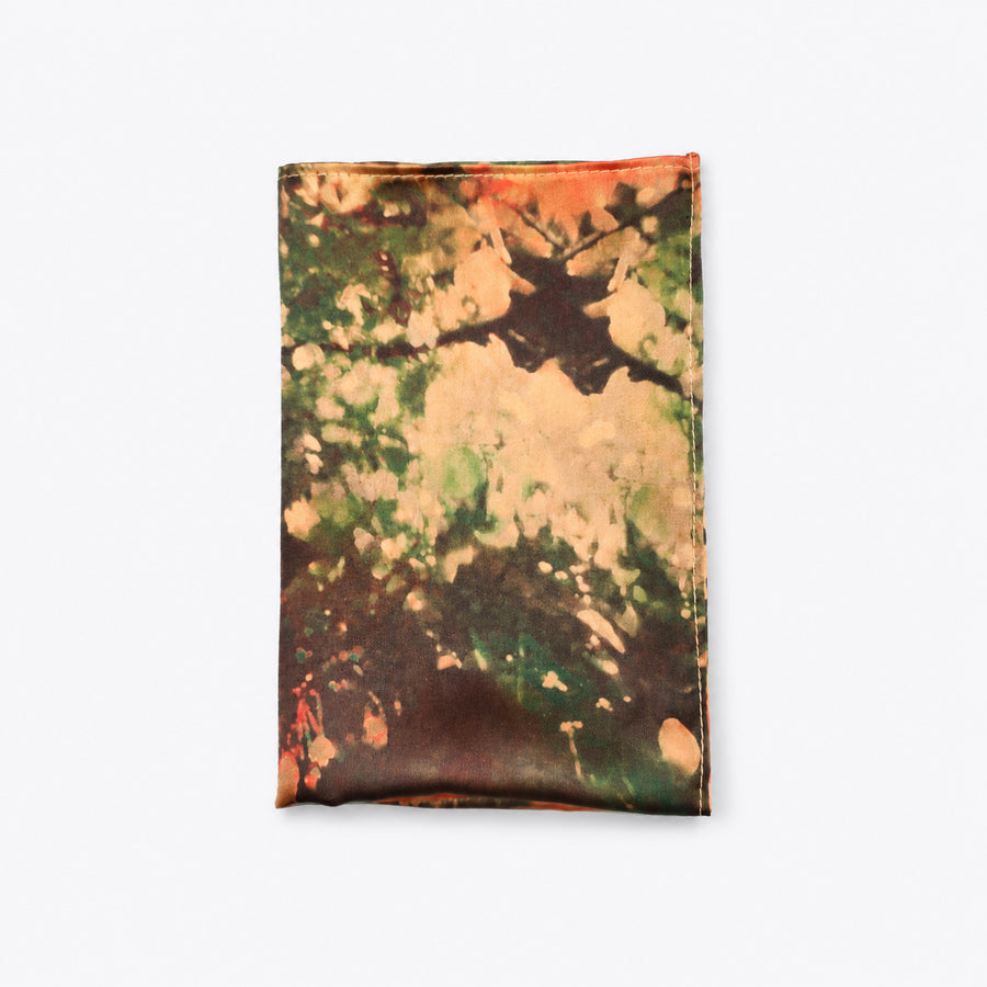 Abstract Floral pocket square — folded product.
