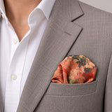Abstract Floral pocket square — light jacket · wearing detail.
