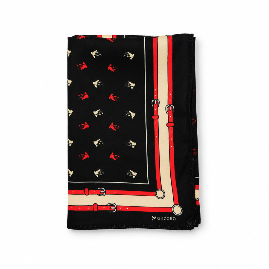 Abstract Horse pocket square — folded product.