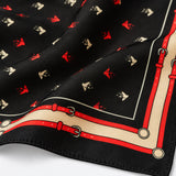 Abstract Horse pocket square — fabric and design close-up.
