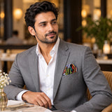Abstract Matrix pocket square — restaurant lifestyle.