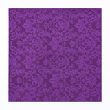 Amethyst Scroll Damask Silk Pocket Square — full flat product.