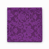 Amethyst Scroll Damask Silk Pocket Square — folded product.