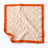 ANIMATED DEER SILK POCKET SQUARES pocket square — unfolded studio detail.