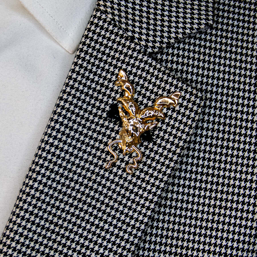 Antique Burnished Markhor – Golden Lapel Pins - Lapel Pins | Monzoro Pakistan