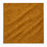 Antique Gold Scroll Damask Silk Pocket Square — Unfolded studio detail